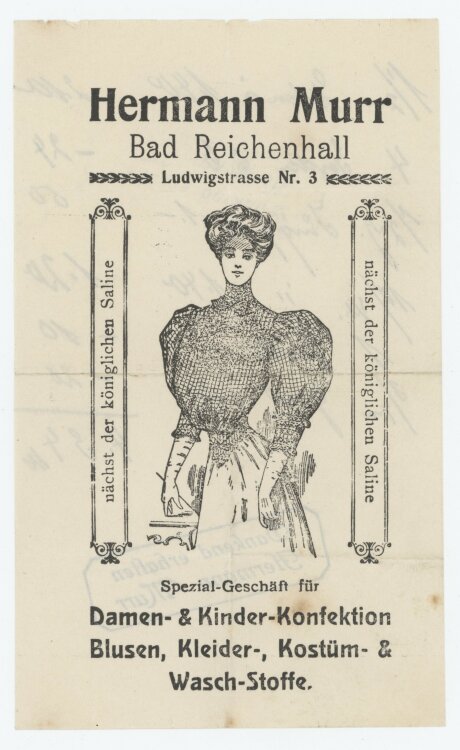 unbekanntan Hermann Murr- Rechnung - um 1900