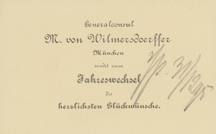 Generalkonsul Max von Wilmersdoerffer - Neujahresgruss - 31.12.1895