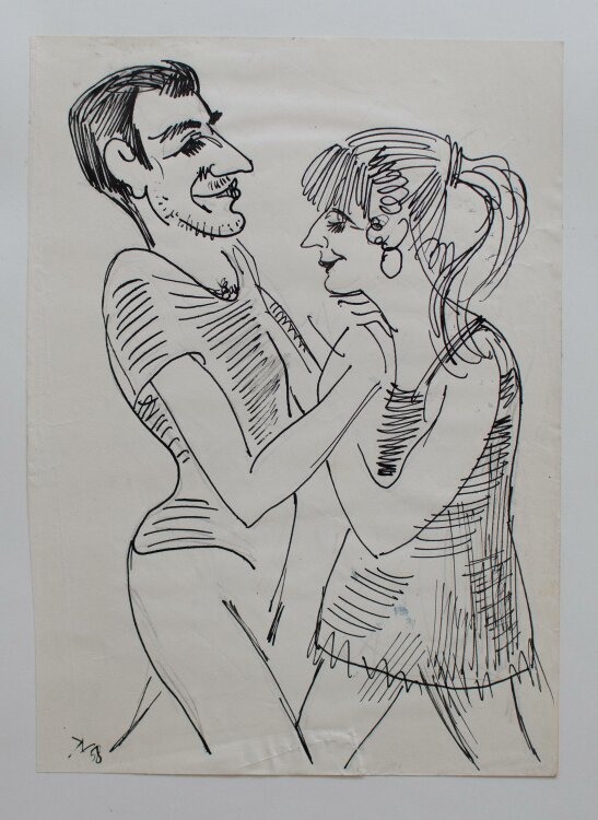 Karl Lotze - Tanzendes Paar - 1958 - Tusche