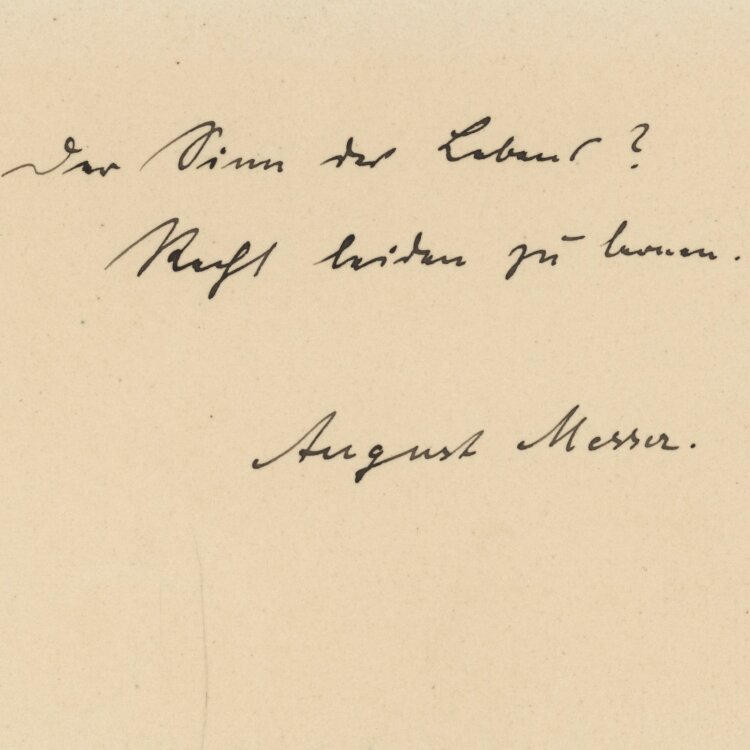 August Messer - Autograph - 20.11.1924