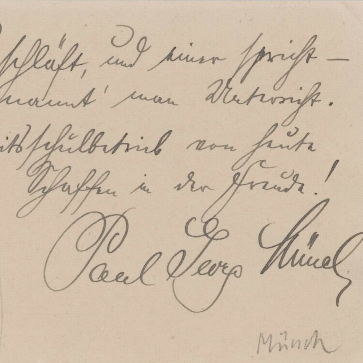 Paul Georg Münch - Autograph - 18.02.1923