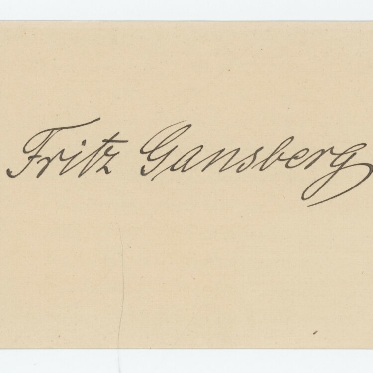 Fritz Gansberg - Brief und Autograph - 19.06.1923