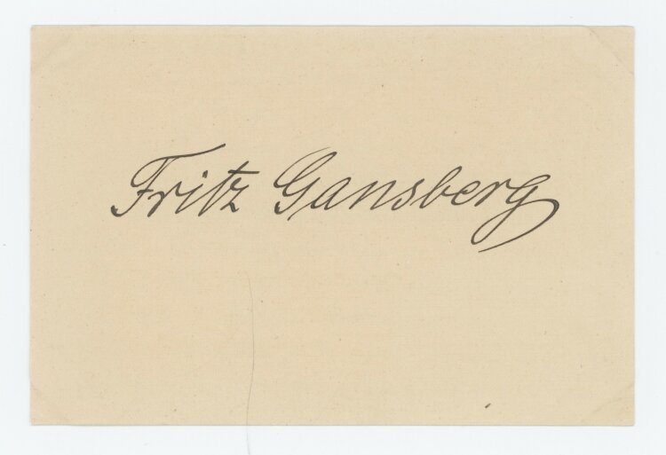 Fritz Gansberg - Brief und Autograph - 19.06.1923