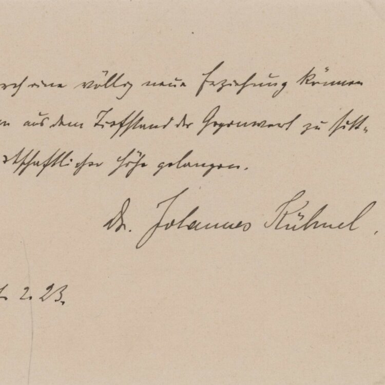 Johannes Kühnel - Autograph - 27.02.1923
