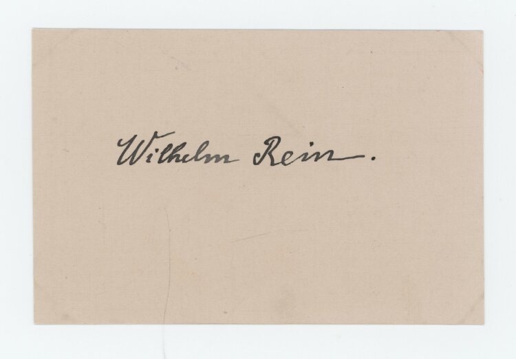 Wilhelm Rein - Autograph - 10.11.1922