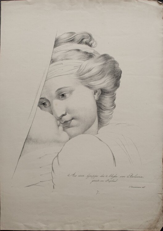 Clemens von Zimmermann - Weibliches Bildnis - um 1839 - Lithografie