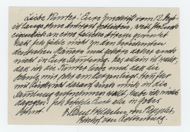Paul Wilhelm von Keppler - Brief - verm. 12. 1923