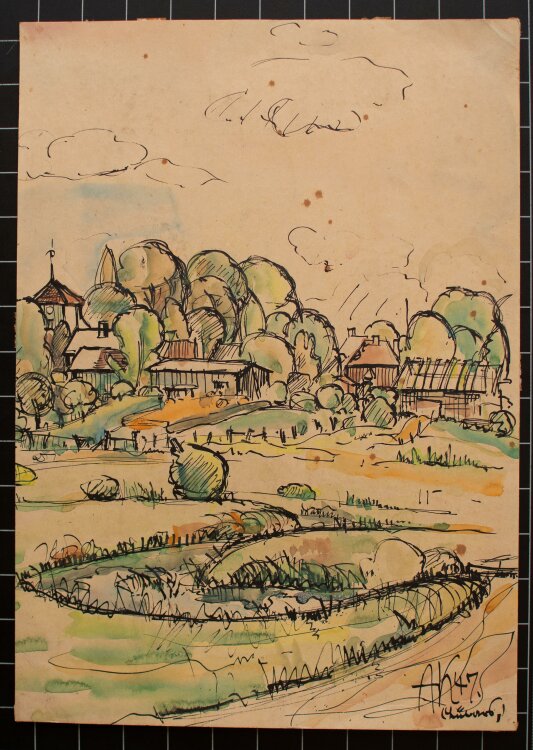 Anton Knaak - Lübars - 1947 - Aquarell und Tusche auf Papier