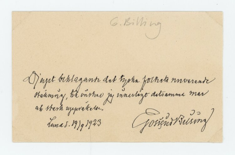 Unbekannt - Autograph - 19.09.1923