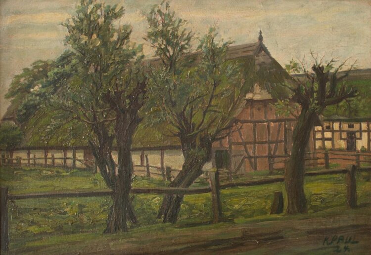 Karl Paul - Bauernhof - 1924 - Öl auf Malpappe