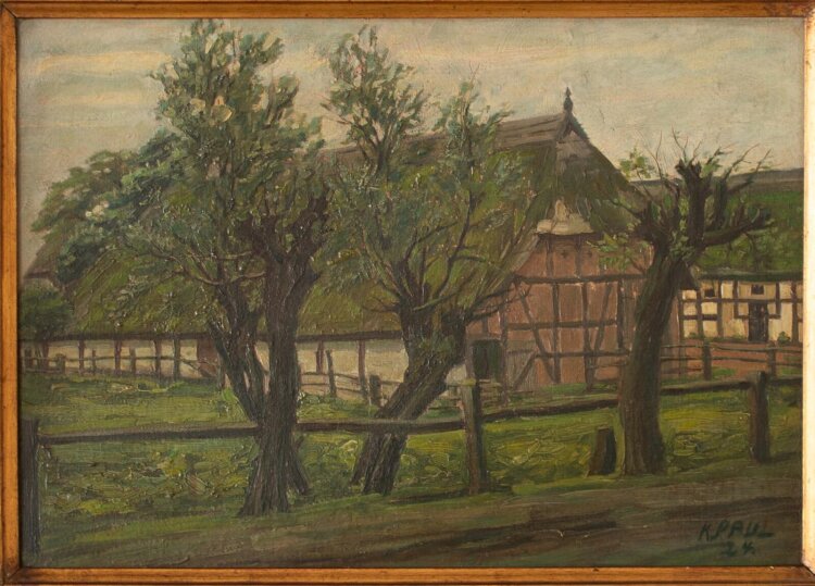 Karl Paul - Bauernhof - 1924 - Öl auf Malpappe