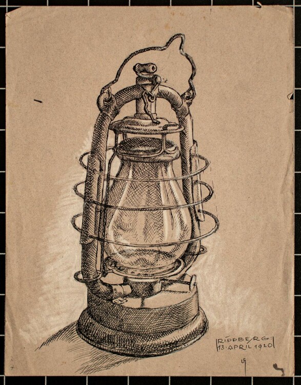 Uli Huber - Lampe / Rippberg - Federzeichnung - 1920