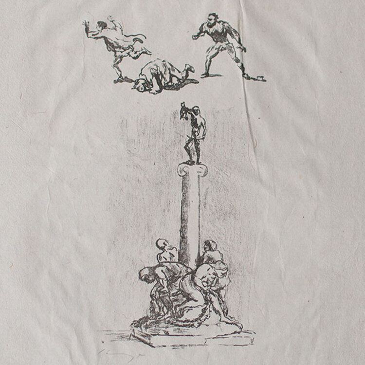 Max Slevogt - Cellini Phantasie - o.J. - Lithografie auf geripptem Chinapapier