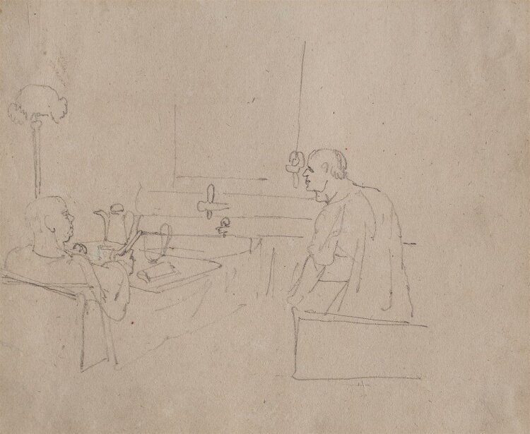 Joseph Simon Volmar - Männer im Gespräch - 1820 - Bleistift