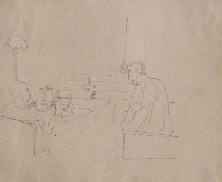 Joseph Simon Volmar - Männer im Gespräch - 1820 - Bleistift
