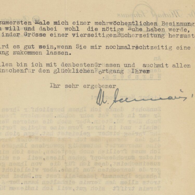 Michael Schmaus - Brief - 02.05.1949