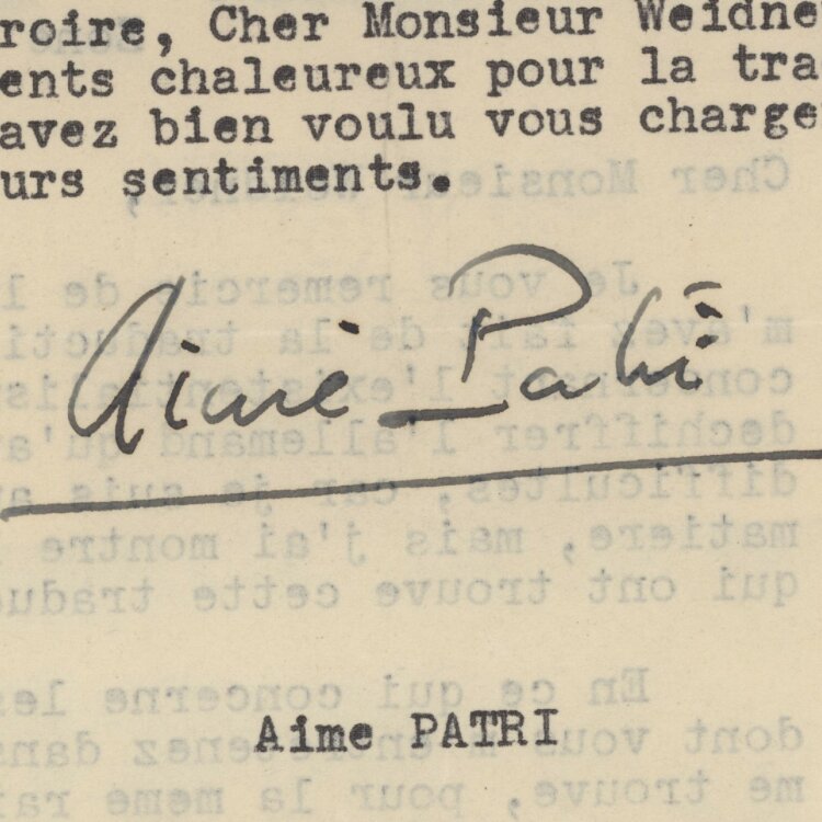 Aimé Patri - Brief - 26.05.1948