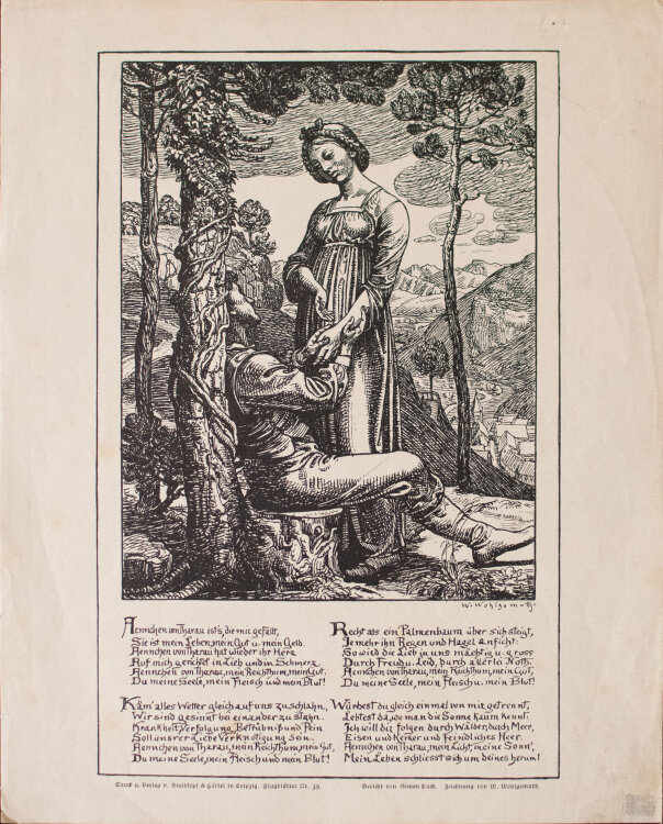 Wilhelm Wohlgemuth - Aennchen von Tharau - o.J. - Lithografie auf geripptem Papier