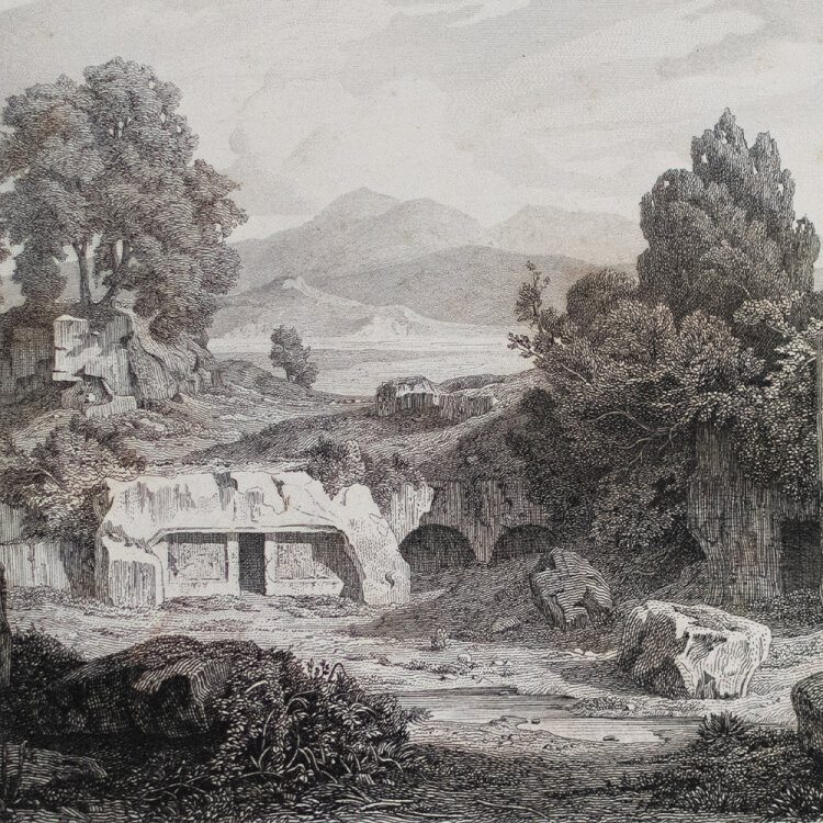 Eugène Edouard Adler-Mesnard - Cerveteri, Graeberstrasse - o.J. - Radierung auf aufgewalztem Papier