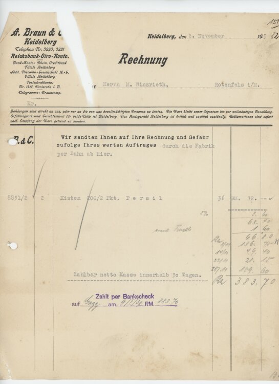 Firma M. Winzrieth (Kaufhaus)an A. Braun & Co.-...