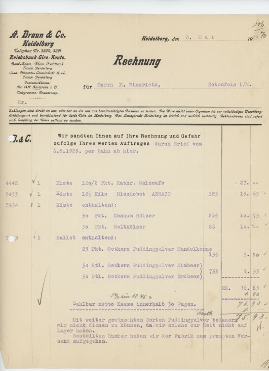 Firma M. Winzrieth (Kaufhaus)an A. Braun & Co.-...