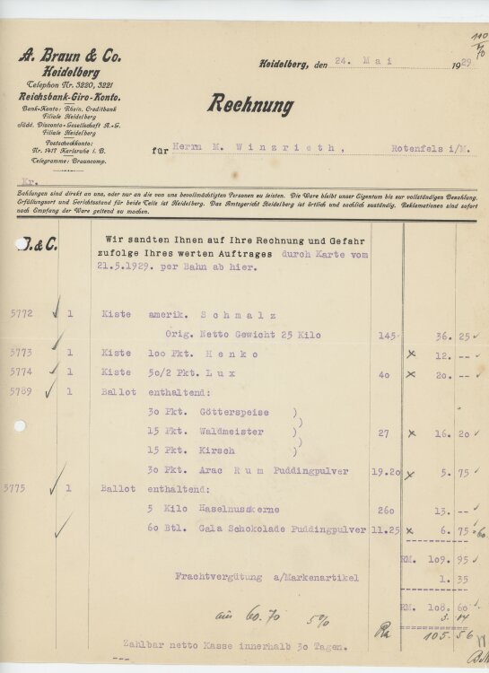 Firma M. Winzrieth (Kaufhaus)an A. Braun & Co.-...