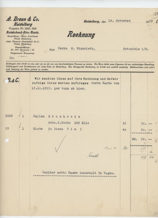 Firma M. Winzrieth (Kaufhaus)an A. Braun & Co.-...