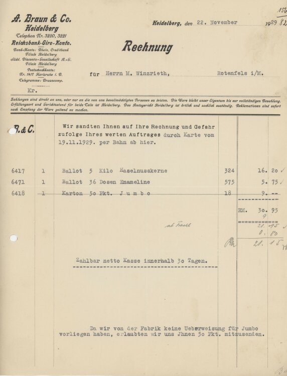 Firma M. Winzrieth (Kaufhaus)an A. Braun & Co.-...