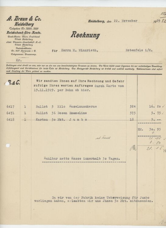 Firma M. Winzrieth (Kaufhaus)an A. Braun & Co.-...