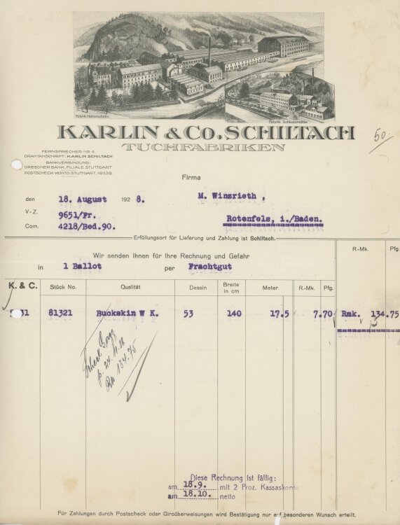 Firma M. Winzrieth (Kaufhaus)an Karlin & Co...