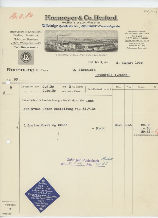 Firma M. Winzrieth (Kaufhaus)an Knemeyer & Co,...