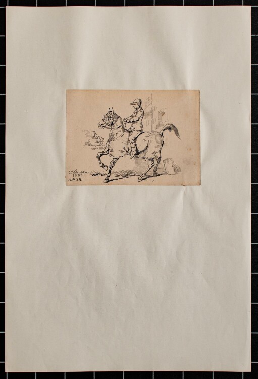 Joseph Simon Volmar - Jockey - Tuschezeichnung - 1853