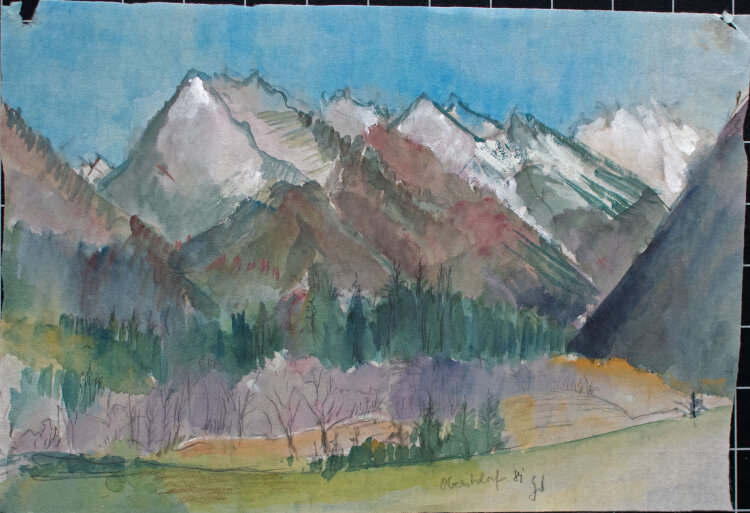 Gerhard Schulte-Dahling - Oberstdorf - 1989 - Aquarell und Gouache über Bleistift