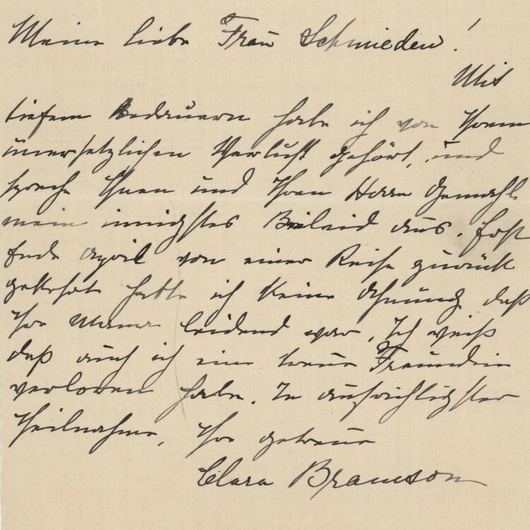 Clara Bramton - Brief - um 1900