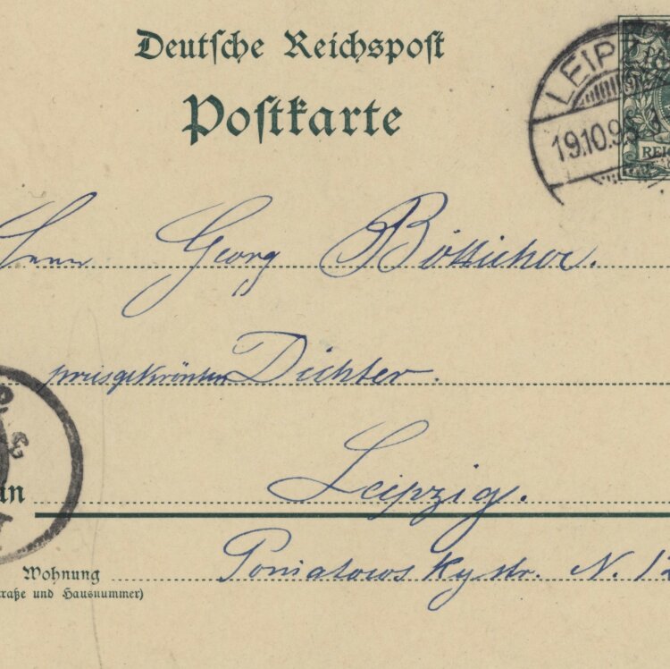 B. Kochler - Postkarte - 19.10.1898