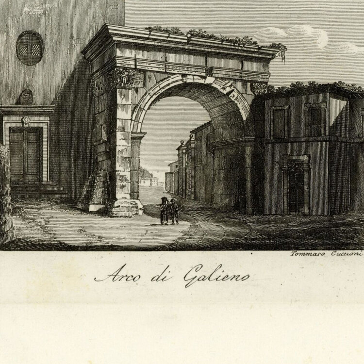 Tommaso Cuccioni - Arco di Galieno - undatiert - Kupferstich