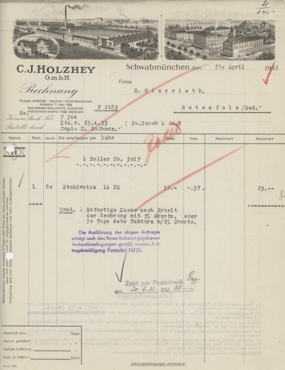 Firma M. Winzrieth (Kaufhaus)an C. J. Holzhey GmbH-...