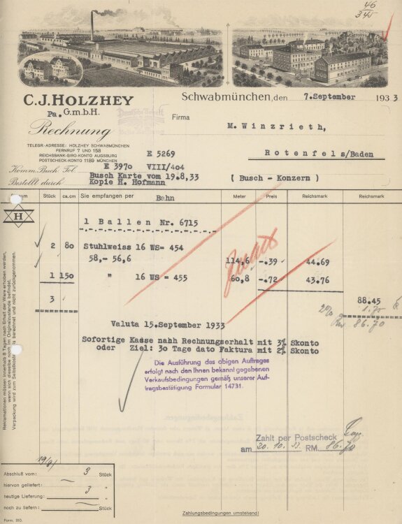 Firma M. Winzrieth (Kaufhaus)an C. J. Holzhey GmbH-...