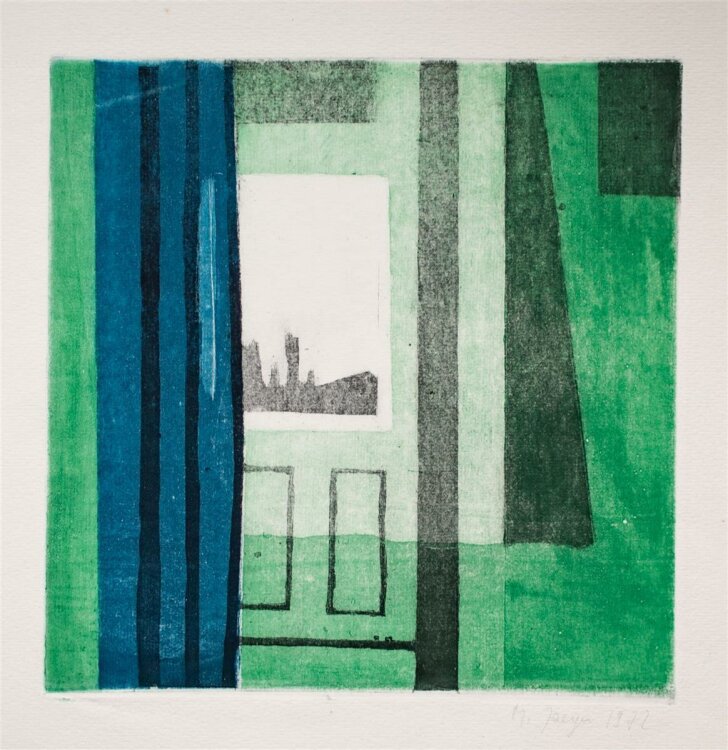 Matthias Jaeger - Blick aus dem Fenster - 1972 - Farbradierung