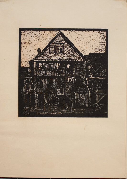 Fritz-Helmuth Ehmcke - Haus in Staad - 1898 - Holzschnitt