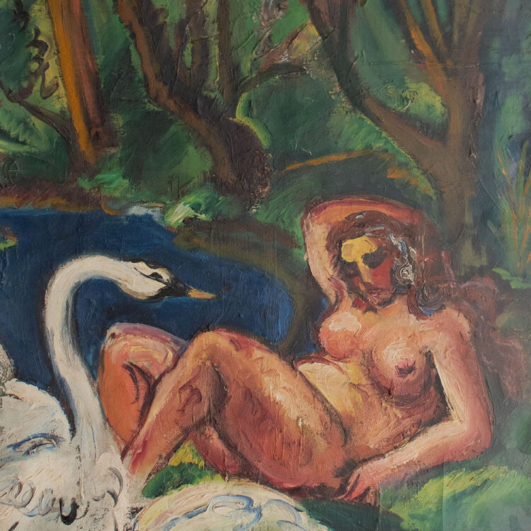 Jean Dorville - Leda mit dem Schwan - o.J. - Öl auf Leinwand