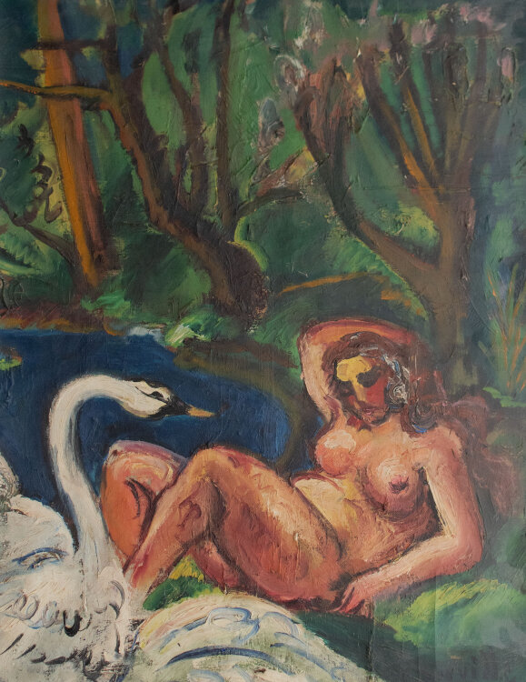 Jean Dorville - Leda mit dem Schwan - o.J. - Öl auf Leinwand