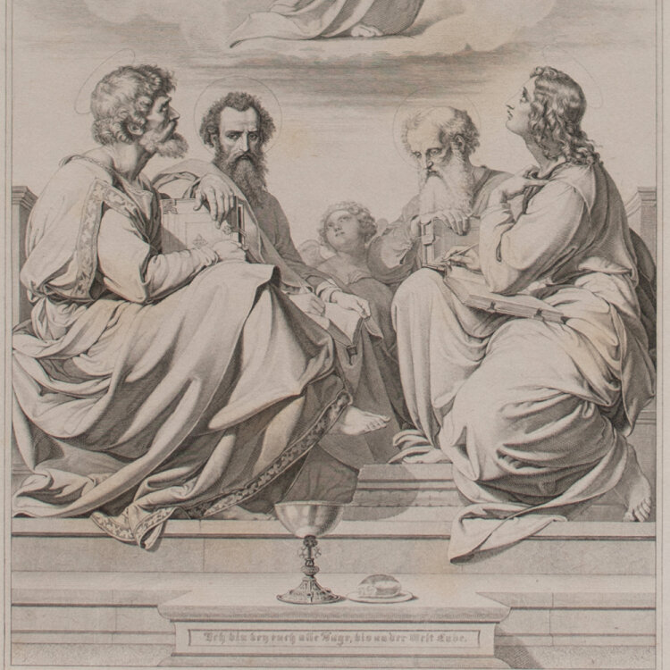 Rudolf Hübner - Christus und die vier Evangelisten - 1835 - Kupferstich