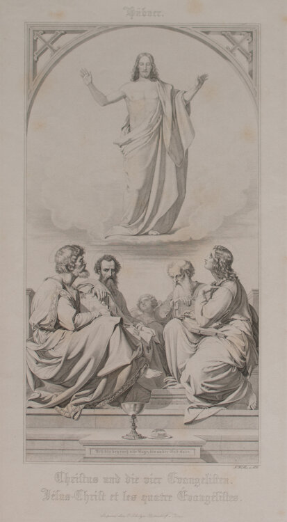 Rudolf Hübner - Christus und die vier Evangelisten - 1835 - Kupferstich