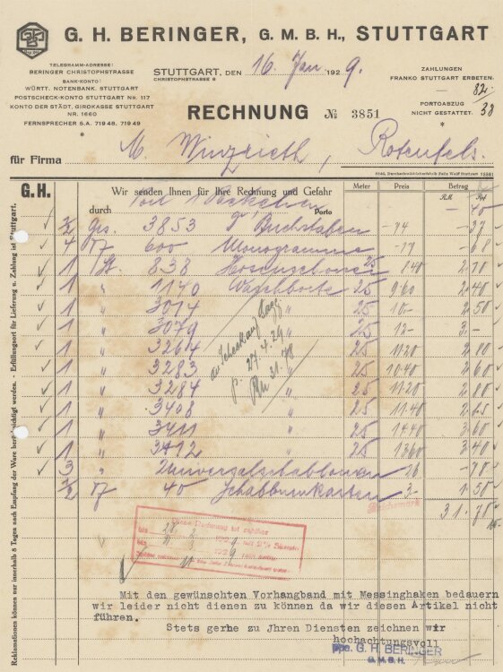 Firma M. Winzrieth (Kaufhaus)an G. H. Beringer GmbH-...