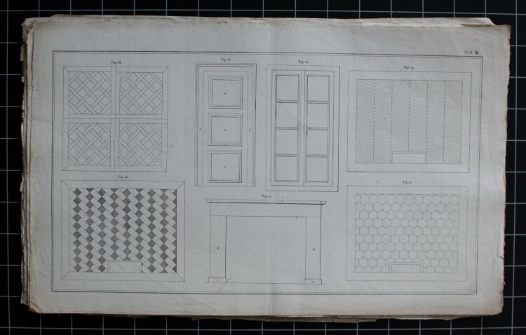 M. L. Lamotte - Kupfertafeln zu Lamotts Linearzeichnen - undatiert - Kupferstich