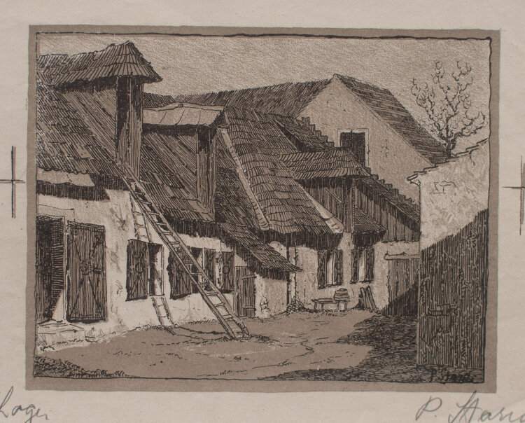 P. Starno? - Alte Katen - undatiert - Lithografie