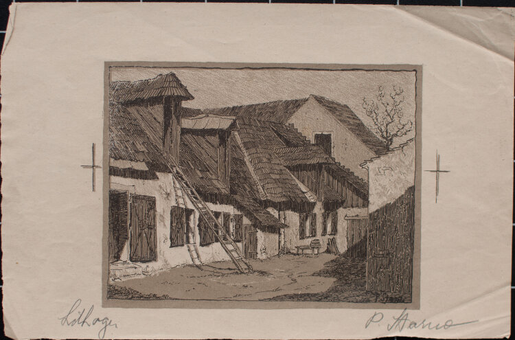 P. Starno? - Alte Katen - undatiert - Lithografie