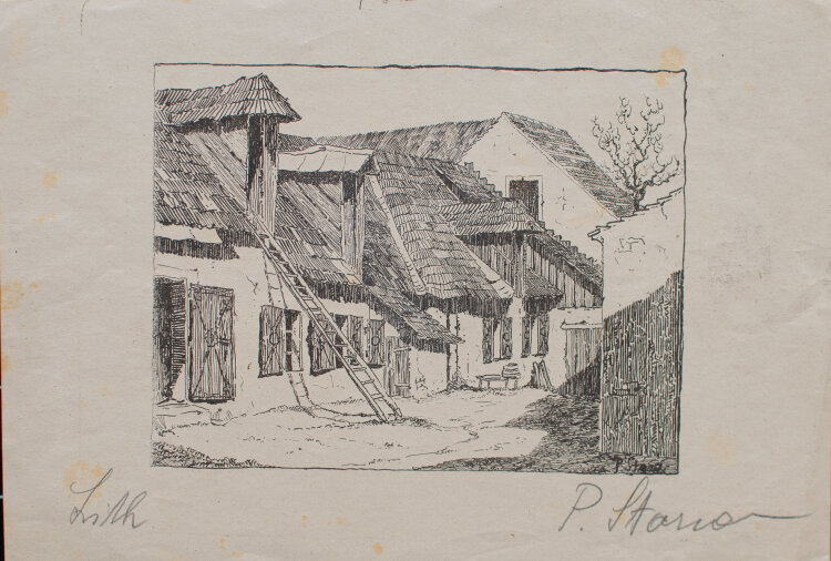 P. Starno? - Alte Katen - undatiert - Lithografie