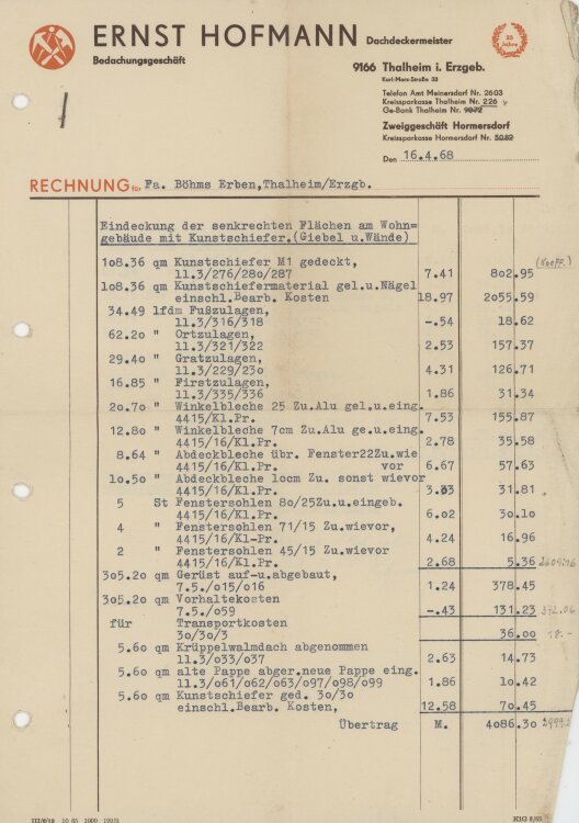 Familie Böhms Erbenan Ernst Hofmann...